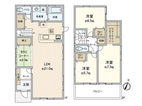 春日井市前並町二丁目 戸建 間取図(平面図) 春日井市前並町二丁目 戸建 間取図(平面図)