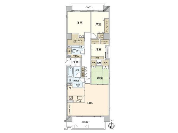 コープ野村新安城ウエスト 壱番館 間取図(平面図) コープ野村新安城ウエスト 壱番館 間取図(平面図)