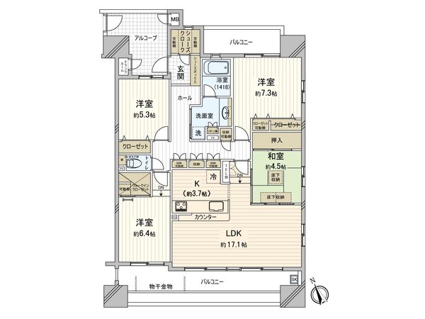 フレストアルファ安城相生Ⅱ 間取図(平面図)