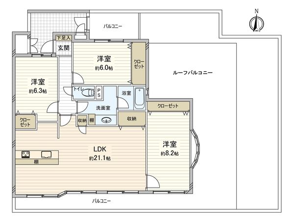 モアグレース安城東公園 間取図(平面図) 間取図(平面図)