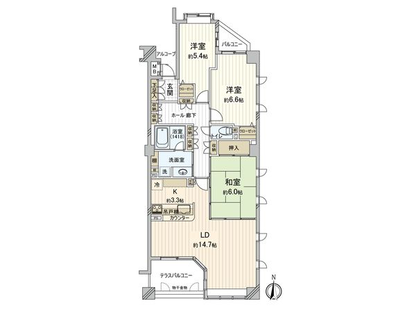 ガーデンヒルズ二本木 間取図(平面図)