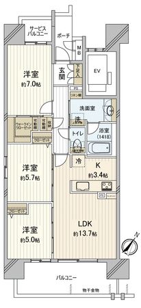 リコット刈谷新栄 間取図(平面図)