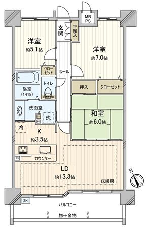 ロイヤル西尾花ノ木 間取図(平面図)