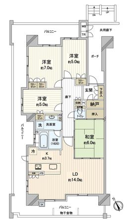 ゼルクタワー西尾 間取図(平面図)