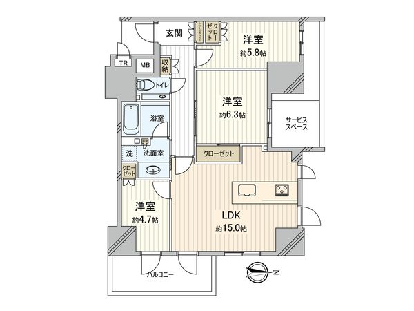 ジオタワー新町 間取図