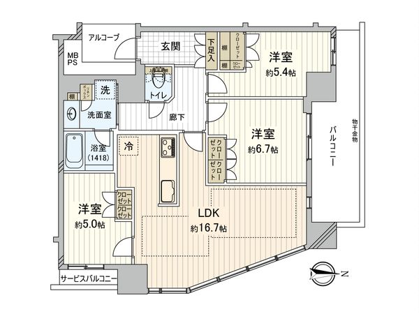 レジデンスタワー上本町 間取図