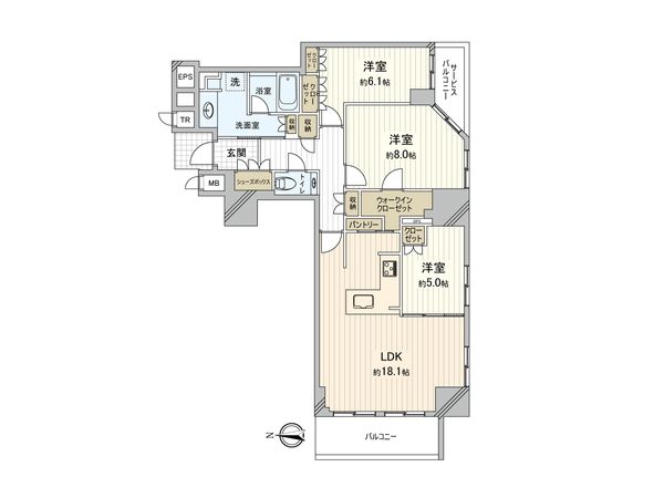 ジオタワー新町 間取図