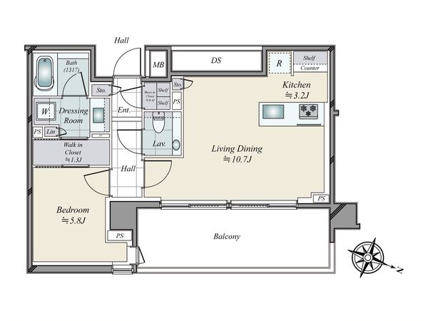 ザ・パークハウス千代田六番町 ●1LDK●床暖房LDと洋室にございます。