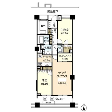 クレッセント国立ディアナプレイス 間取図