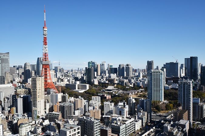 シティタワー麻布十番 東京タワー・スカイツリー（天候による）を臨む（貸主提供・2021年撮影）