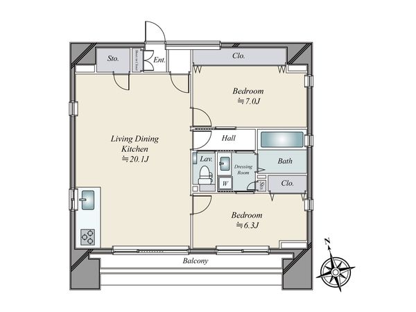 BIRTH INーRESIDENCE麻布十番 間取図(平面図)