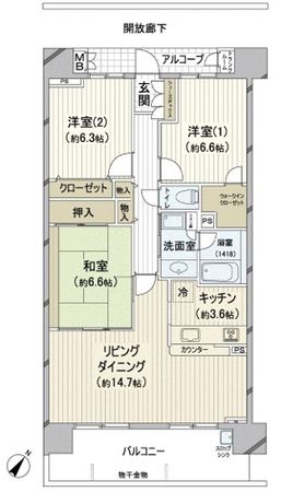 ロイヤルコート京葉蘇我 弐番館 間取図