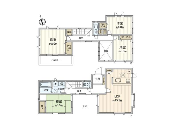美しが丘西3丁目戸建 間取図(平面図)