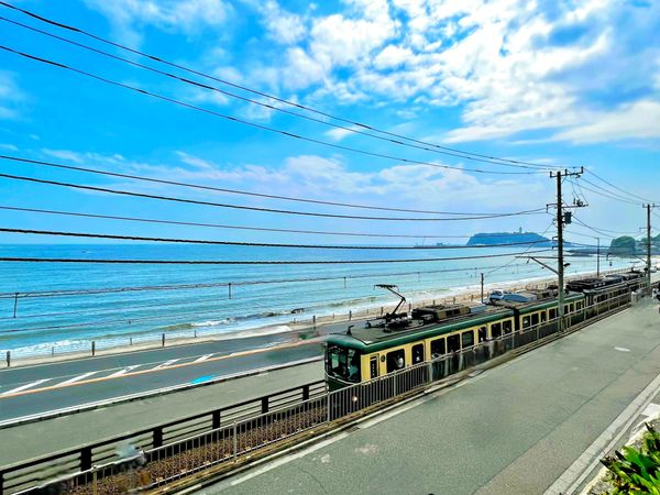 ライオンズマンション鎌倉七里ガ浜海岸 江の島・江ノ電が望めるテラスからの眺望
