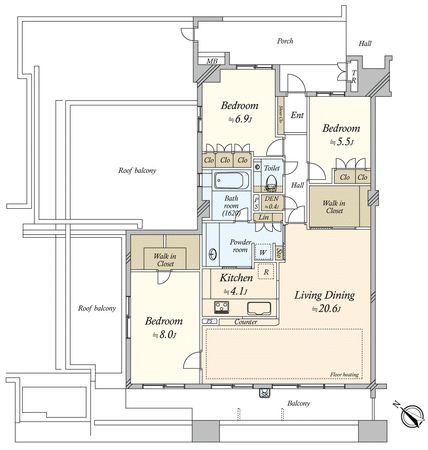 ガーデンアソシエA棟 間取図
