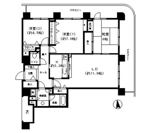 ベル・パークシティアネックス センター棟 間取図(平面図)