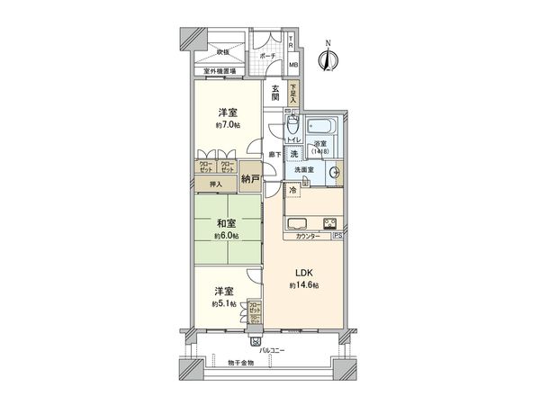 ガーデンヒルズ千里中央南棟 間取図