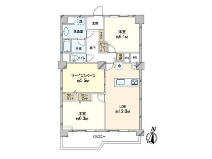 上用賀パークマンション 間取図