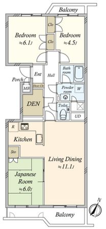 パークハイム上用賀 間取図(平面図)