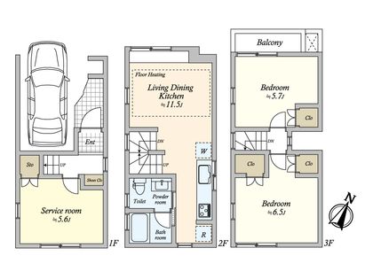 若林2丁目戸建 間取図