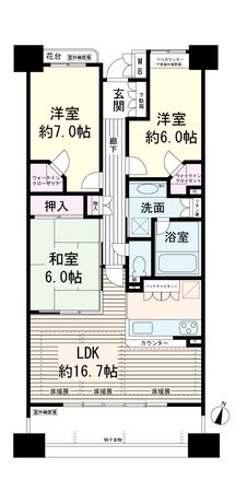 パークシティ・エムズガーデンA棟 間取図(平面図)