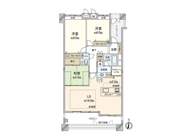 パルシオ本山鹿子町 間取図