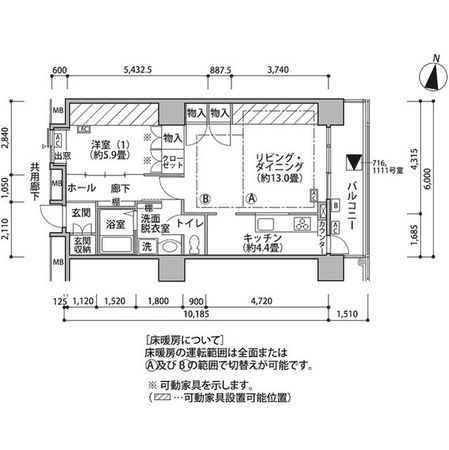 東雲キャナルコートCODAN18号棟 間取図(平面図)