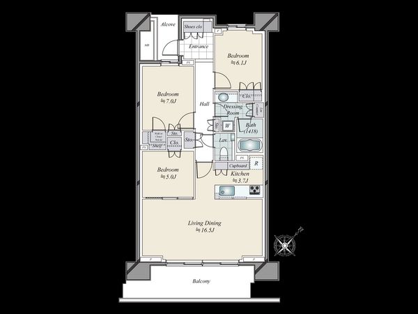 HARUMI FLAG PARK VILLAGE F棟 間取図