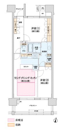 パークタワー勾当台公園 間取図