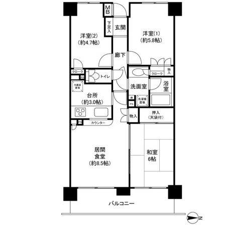 泉中央パークホームズ 間取図