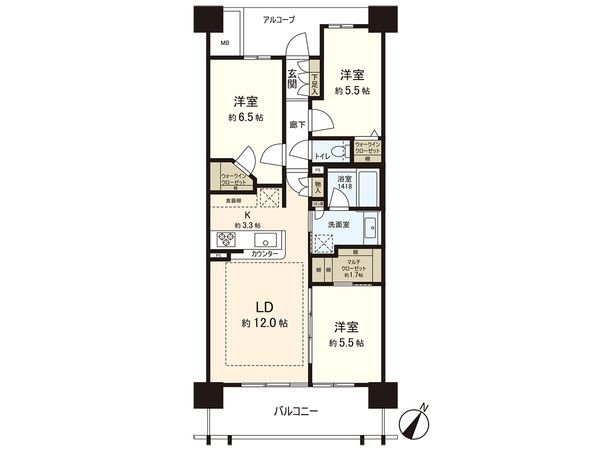 パークホームズ仙台中央 間取図