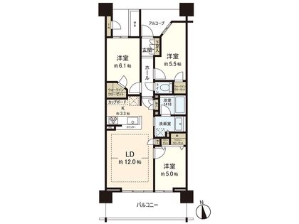 中間層免震構造タワーマンション♪南向3ＬＤＫ♪24時間365日ALSOK対応のセキュリティシステム♪