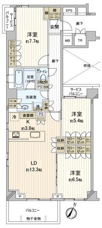 ブランズ牛込神楽坂 間取図(平面図)