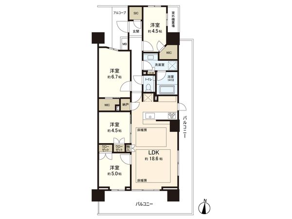 ザ・パークハウス桜坂サンリヤン 間取図