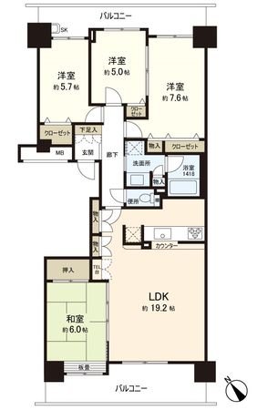 ロイヤルアーク姪浜アークセントラル 間取図