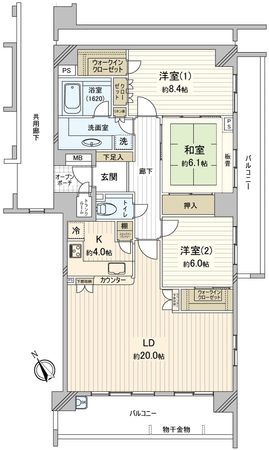 幕張ベイタウンファーストウイングB棟 間取図
