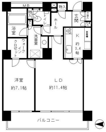 リバーポイントタワー 間取図(平面図)