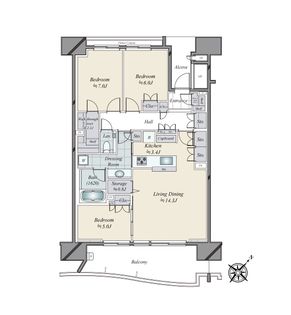 HARUMI FLAG SEA VILLAGE D棟 間取図