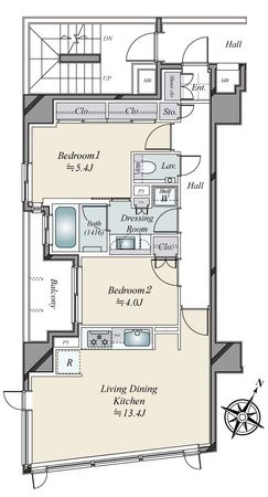 クレイス月島キャナルフロント 間取図