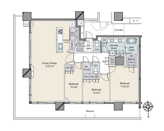 HARUMI FLAG SUN VILLAGE T棟 間取図