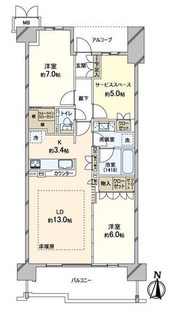 ザ・レジデンス千歳船橋ノーブルエアレジデンス 間取図
