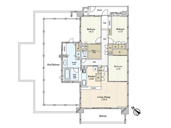 コスモ・ザ・パークス調布多摩川 間取図