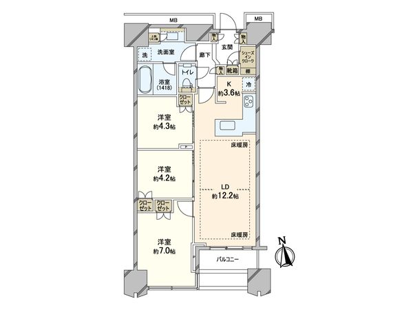 富久クロス コンフォートタワー 間取図