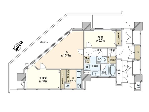 ユニゾンタワー 間取図(平面図)