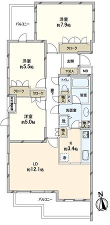 氷川台南パークホームズ 間取図