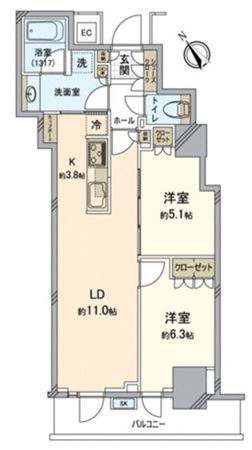 パークタワー滝野川 間取図(平面図)