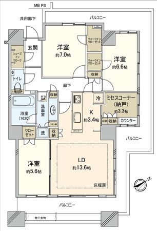 エアライズタワー 間取図(平面図)