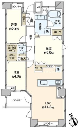 パークホームズ落合南長崎 間取図
