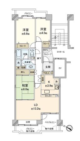 パークシティ新川崎E棟 間取図
