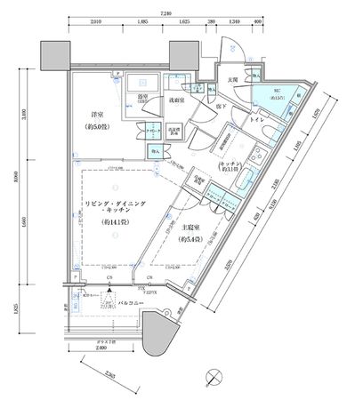 パークタワー勝どき サウス棟 間取図(平面図)